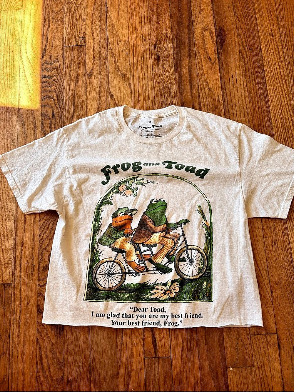 Frog and Toad Together Tandem Bicycle Graphic Tee White & Green